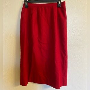 Vintage Pendleton Red Wool Pencil Skirt